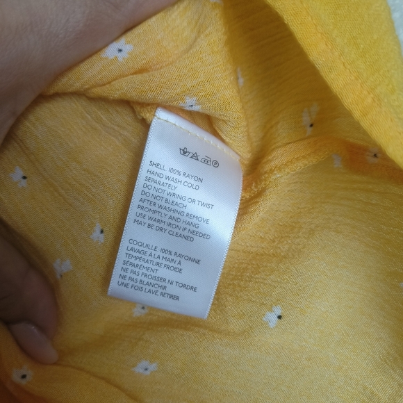 Urban Outfitters yellow women's short jumpsuit with flowers size xs-tp and tiere - Picture 13 of 13